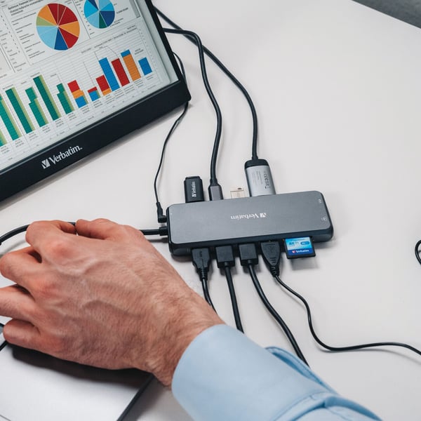 Verbatim 16105448 gränssnittshubbar USB Type-C Grå
