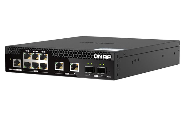 QNAP QSW-M2106R-2S2T nätverksswitchar hanterad L2 10G Ethernet (100/1000/10000) 1U Svart