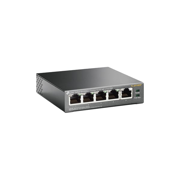 TP-Link TL-SF1005P nätverksswitchar Ohanterad Fast Ethernet (10/100) Strömförsörjning via Ethernet (PoE) stöd Svart