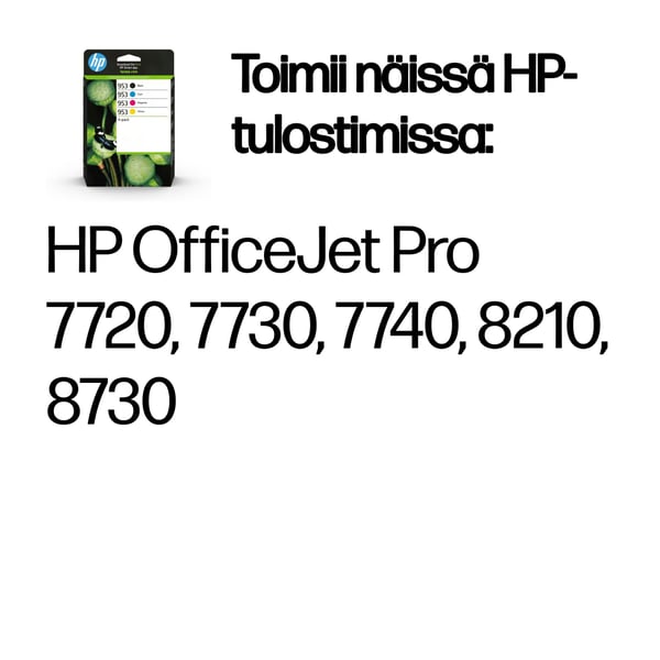 HP 953 - 4 kpl pakkaus - musta, keltainen, syaani, magenta