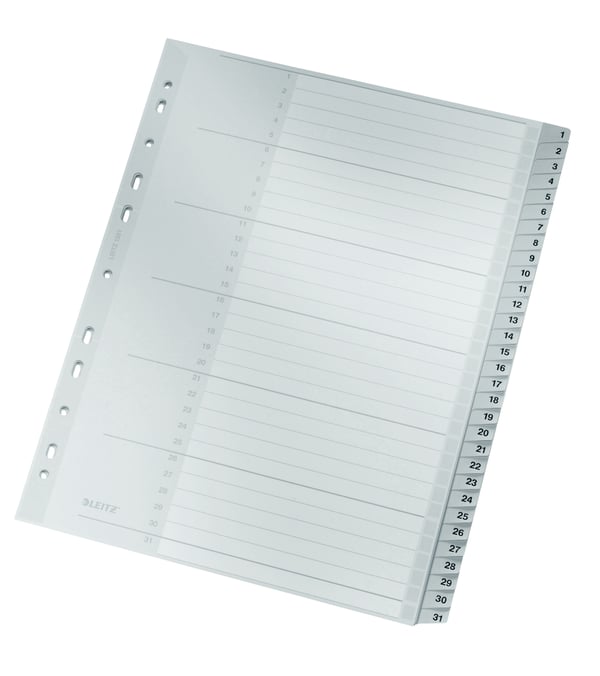 Leitz 12810000 faneskiller Numerisk faneindeks Pap Grå