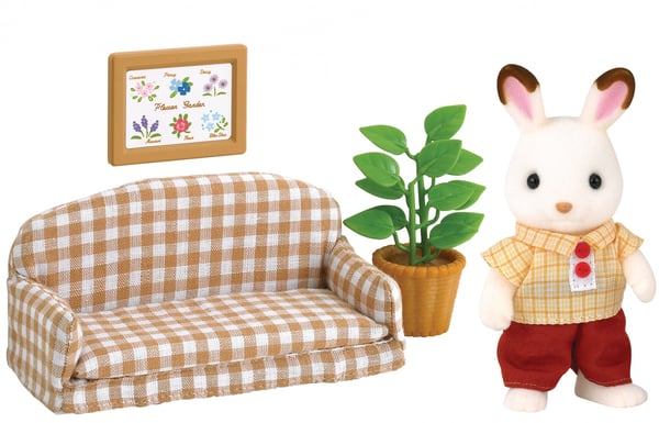 Sylvanian Families Sæt med Far Chokoladekanin (sofa)