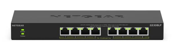 NETGEAR GS308LP Ikke administreret Gigabit Ethernet (10/100/1000) Strøm over Ethernet (PoE) Desktop Sort