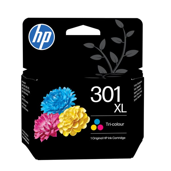 HP Original 301XL-blækpatron med høj kapacitet, trefarvet