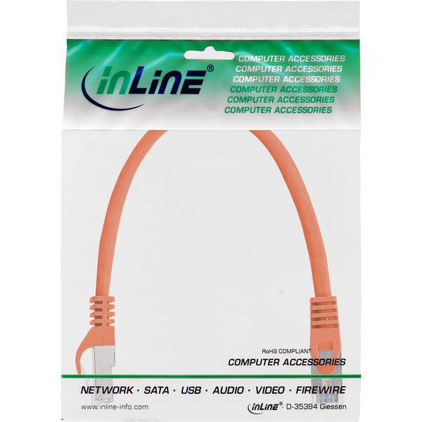 InLine 72533O netværkskabel Orange 0,3 m Cat5e SF/UTP (S-FTP)