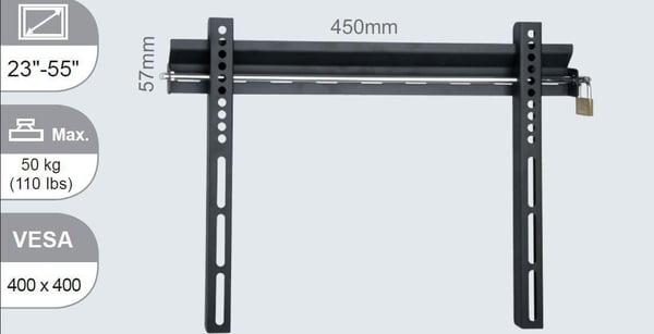Vivolink VLMW2355 TV-kiinnike 139,7 cm (55") Musta