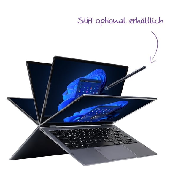 TERRA Mobile 360-13R Intel® Core™ i5 i5-1334U Bärbar dator 33,8 cm (13.3") Pekskärm Full HD 16 GB DDR4-SDRAM 512 GB SSD Wi-Fi 6 (802.11ax) Windows 11 Pro tyska Antracit