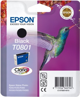 Epson Hummingbird Blækpatron Black T0801 Claria Photographic Ink