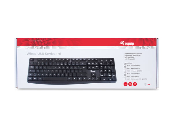 Equip 245215 tastatur Kontor USB QWERTY US engelsk Sort