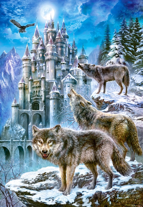 Castorland Wolves and Castle 1500 pcs Puslespil 1500 stk Dyrelivet