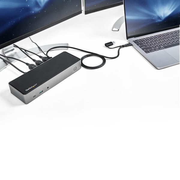 StarTech.com USB-C USB-A Dock - Hybrid Universal Trippel Skärm Dockningsstation för Laptop DP & HDMI 4K