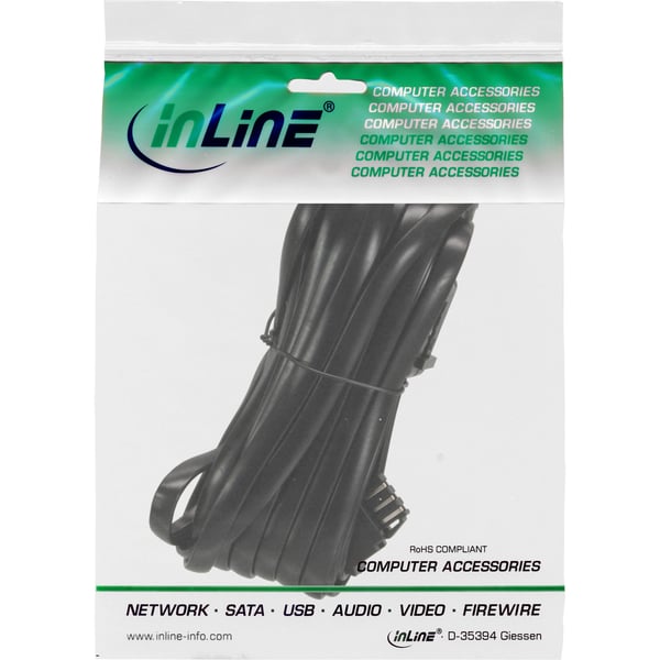 InLine 18851 telefonkabel 10 m Sort