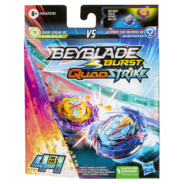Beyblade Burst QuadStrike Ultimate Evo Valtryek And Divine Kæmpende spinnende top