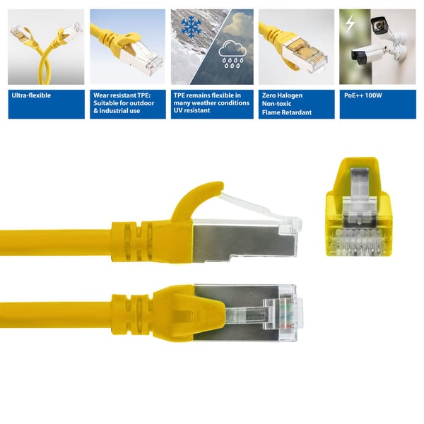 ACT FC2802 nätverkskablar Gul 2 m Cat6a S/FTP (S-STP) Rund