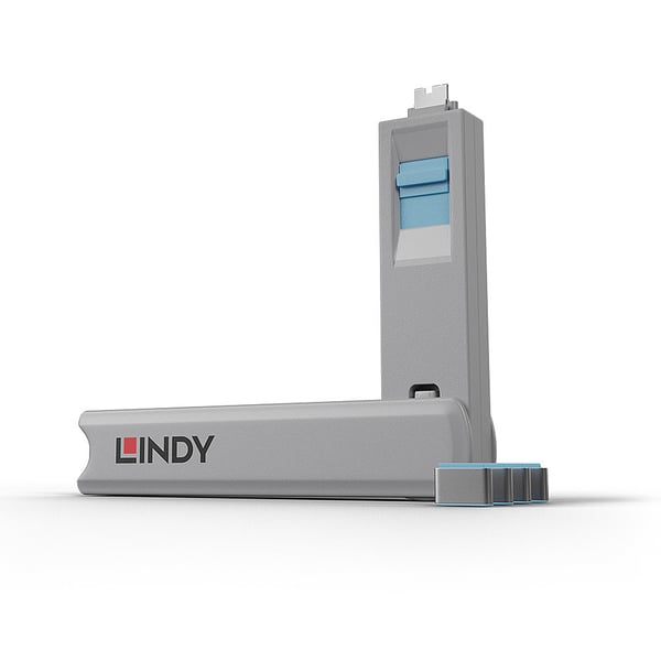 Lindy 40465 portblokering Portblokering + nøgle USB Type-C Blå Acrylonitrilbutadienstyren 1 stk
