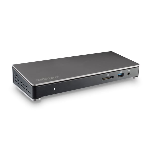 StarTech.com Thunderbolt 3-dockningsstation - TB3-dockningsstation med DisplayPort till bärbara datorer för 60 Hz dubbla 4K-skärmar - Laddning med 85 W strömförsörjning - 6-ports USB 3.0-hubb, SD 4.0, GbE, Audio - Windows och Mac