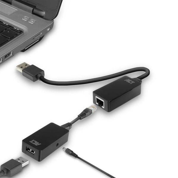 ACT AC6063 kabel kønsskifter USB A RJ-45 Sort