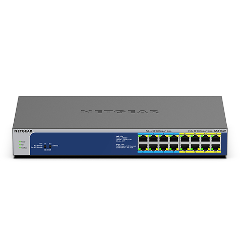 Netgear GS516UP - Kytkin - hallitsematon - 8 x 10/100/1000 (PoE+)