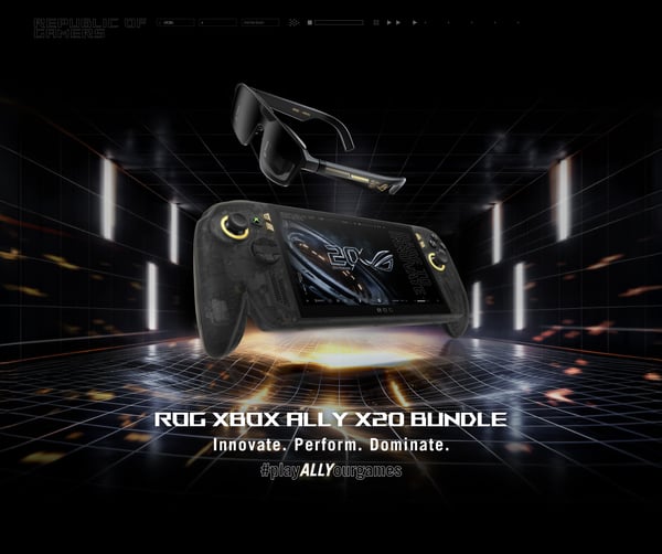 ASUS ROG XBOX Ally X20 Bundle RC74XA-TW001W bærbar spilkonsol 18,8 cm (7.4") 1 TB Berøringsskærm Wi-Fi Sort