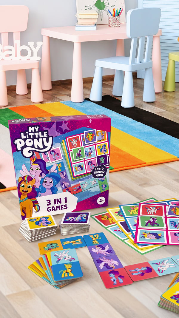 Tactic Peppa Pig My Little Pony 3 in 1 Lotto, Domino, Memo