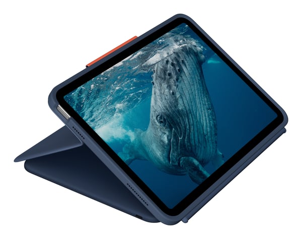 Logitech Rugged Combo 4c Touch QWERTZ tyska Smart Connector Blå