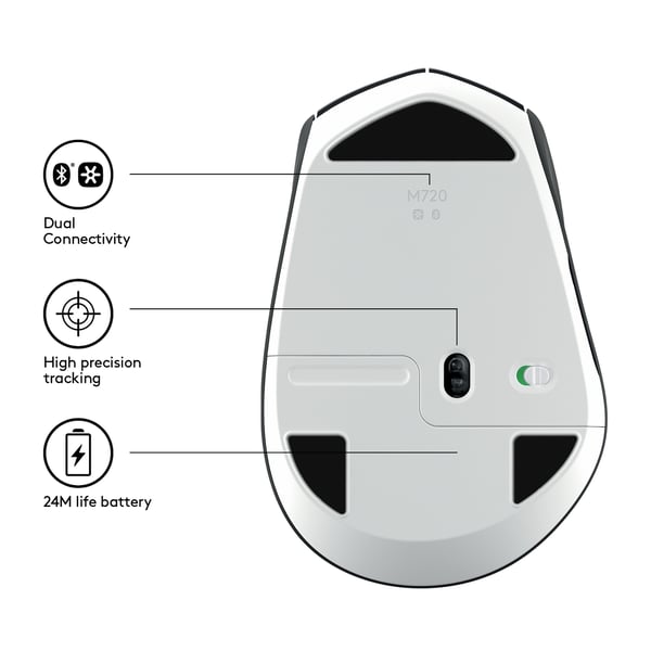 Logitech M720 Triathlon langaton hiiri Bluetooth+Unifying (910-004791)