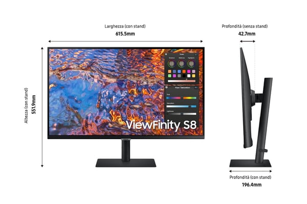 Samsung LS27B800PXU platta pc-skärmar 68,6 cm (27") 3840 x 2160 pixlar 4K Ultra HD LCD Svart