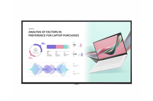LG 49UH5J-H Digitaalinen litteä infotaulu 124,5 cm (49") LED Wi-Fi 500 cd/m² 4K Ultra HD Musta WebOS 24/7