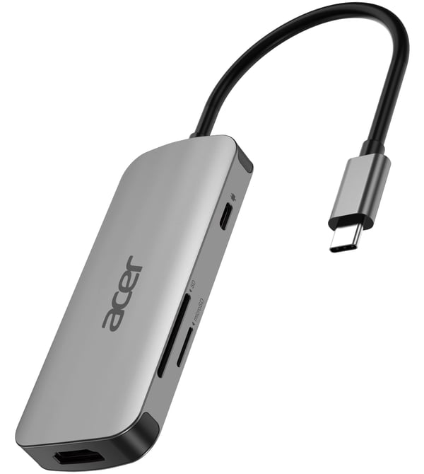 Acer 7in1 Type C Dongle Langallinen USB 3.2 Gen 1 (3.1 Gen 1) Type-C Hopea