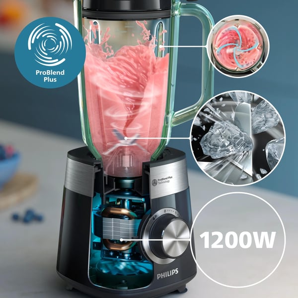 Philips 5000 series HR3031/00 tehosekoitin 2 L Pöydällä pidettävä tehosekoitin 1200 W Musta