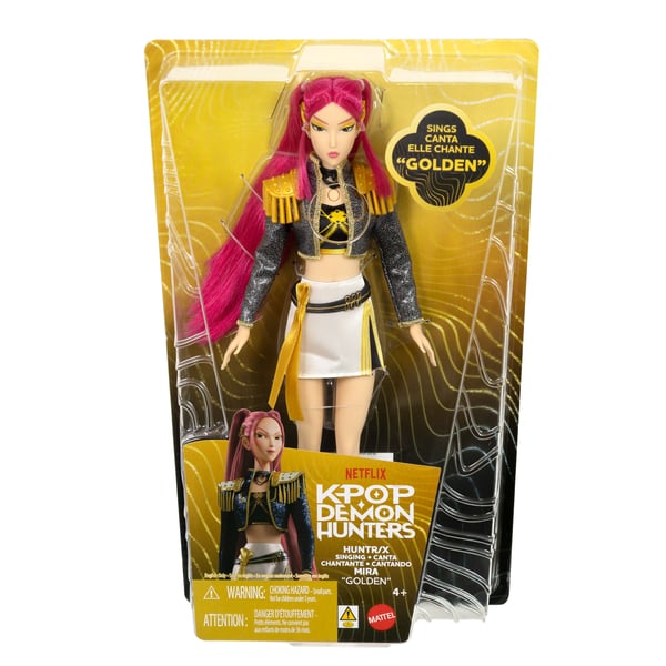 Mattel KPop Demon Hunters HUNTR/X Mira-docka sjungande ”Golden”, i avtagbar outfit och med fem ställbara leder
