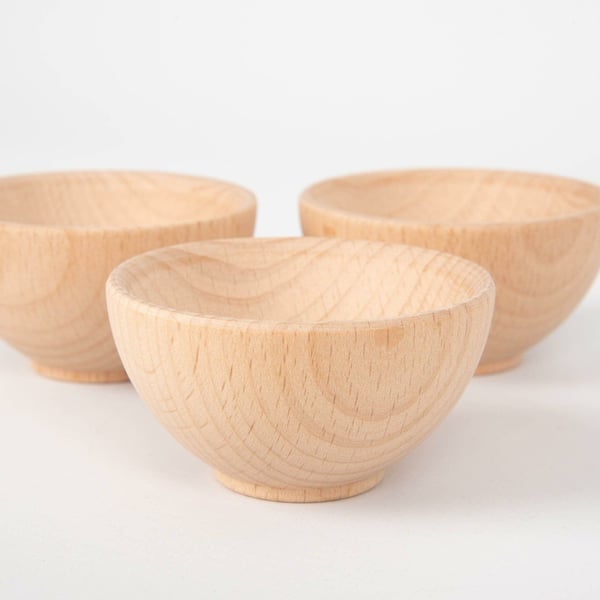 Tickit Natural Wooden Bowls Large motorik legetøj
