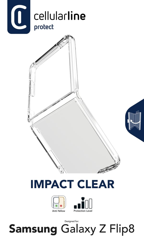 Cellularline IMPACTCGALZFLIP8T mobiltelefon etui 17,5 cm (6.9") Cover Transparent