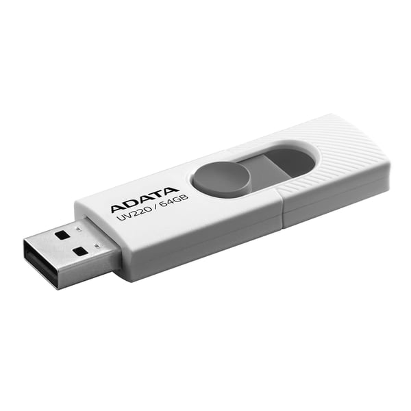 ADATA UV220 USB-muisti 64 GB USB A-tyyppi 2.0 Harmaa, Valkoinen