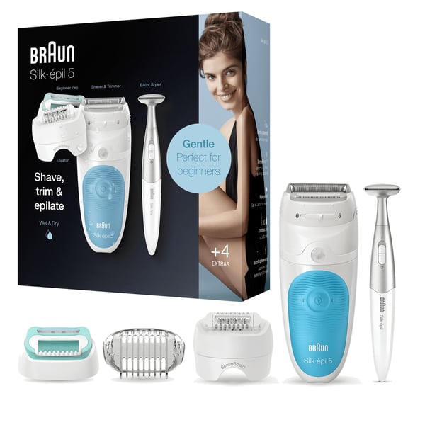 Braun Silk-épil 5 81706344 epilatorer 28 pincetter Vit, Turkos