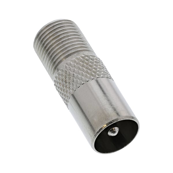 InLine 69915D kabelomvandlare (hane/hona) IEC F Silver