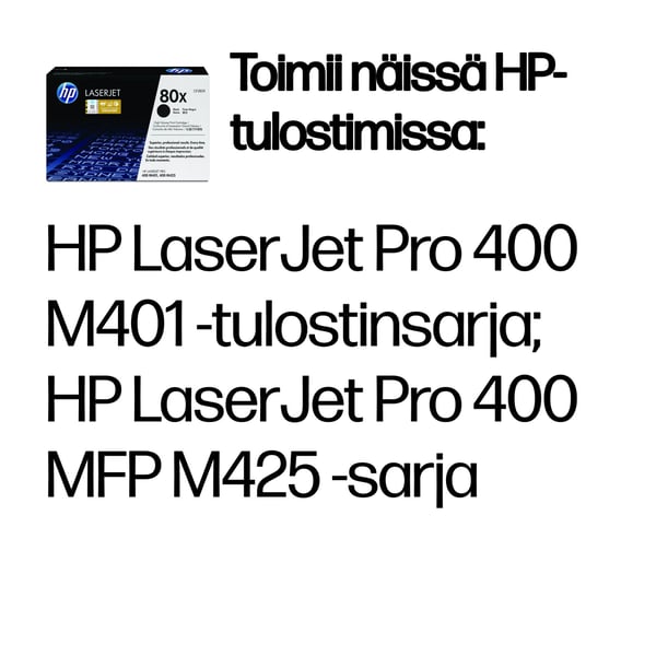 HP 80X, alkuperäinen riittoisa musta LaserJet-värikasetti