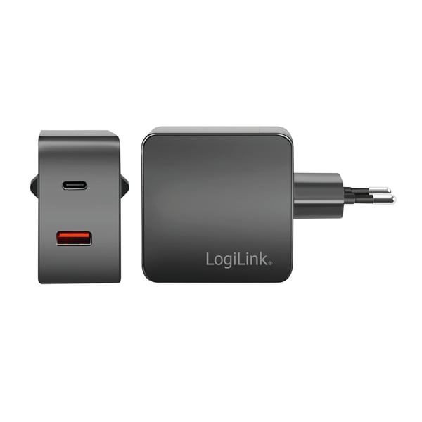 LogiLink PA0310 oplader til mobil enhed Universel Sort Vekselstrøm Hurtig opladning Indendørs