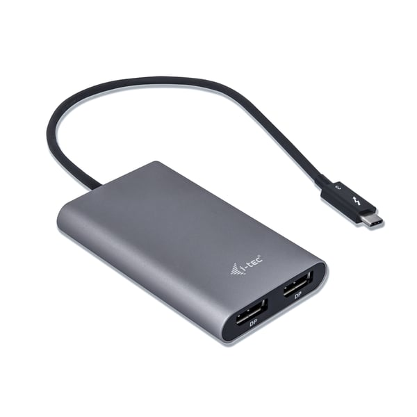 i-tec TB3DUAL4KDP USB grafisk adapter 5120 x 2880 pixel Grå