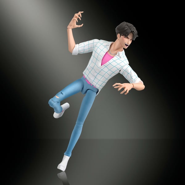 Mattel KPop Demon Hunters Saja Boys Jinu-actionfigur på 17 cm med tillbehör samt utbytbara ansikten och händer