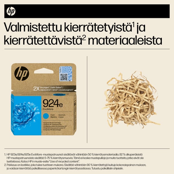 HP 924e alkuperäinen syaani EvoMore -mustepatruuna