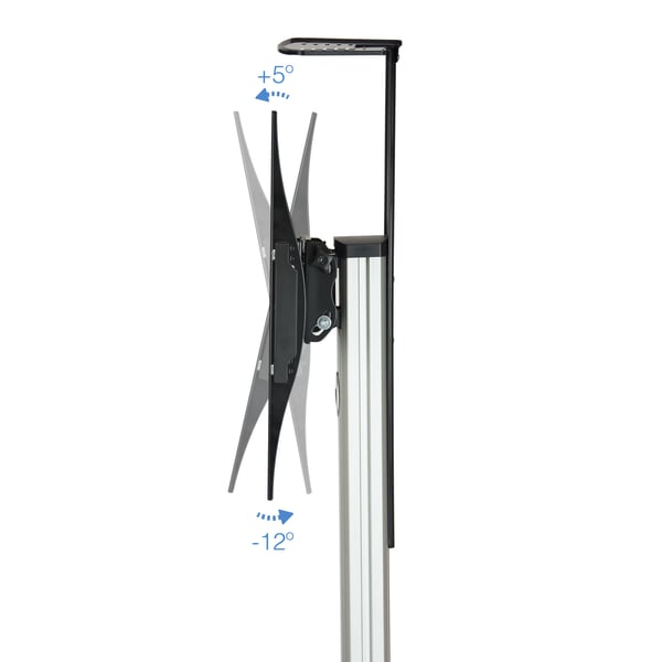 TooQ FS1870M-B skærmbeslag til skiltning 94 cm (37") Sort, Sølv