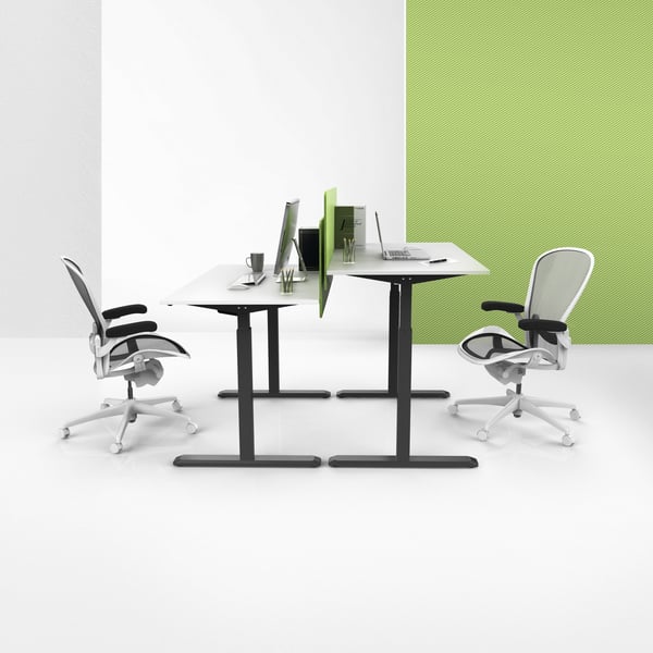 AISENS DF01B-079 stel til skrivebord Elektrisk 2 ben Sort