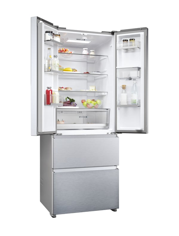 Haier HFR5719EWMG Fritstående 444 L Sølv