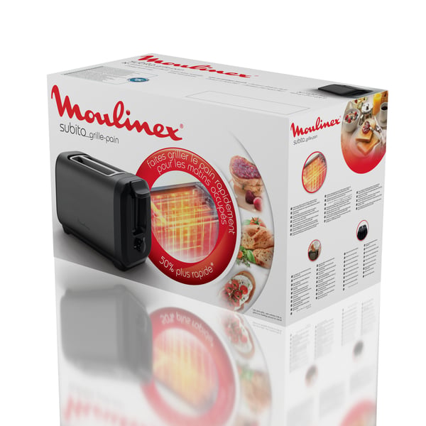 Moulinex LT5S08E0 brødrister 7 2 skive(r) 1200 W Sort