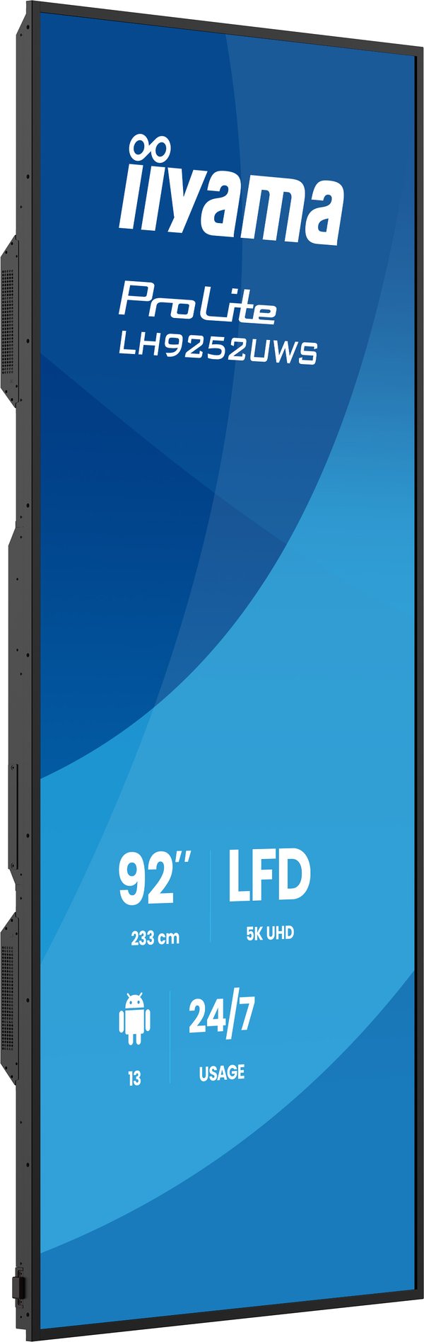 iiyama LH9252UWS-B1AG skyltställ Kioskdesign 2,34 m (92") LCD Wi-Fi 500 cd/m² UltraWide 5K HD Svart Inbyggd processor Android 24/7
