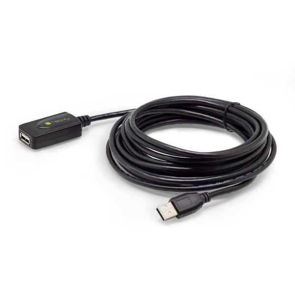 Techly IUSB-REP20TY USB-kabel USB 2.0 5 m USB A 0,48 Gbit/sek. Sort
