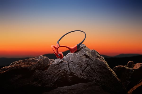SHOKZ OpenSwim Pro Headset Trådløs Halsbånd Sport Bluetooth Sort, Rød
