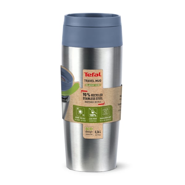 Tefal Travel Mug Eco N2024110 matkamuki 360 ml Sininen, Ruostumaton teräs Ruostumaton teräs
