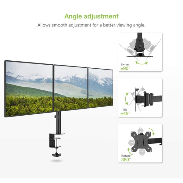 Techly ICA-LCD 482-T skærmbeslag og -stativer 61 cm (24") Skrivebord Sort